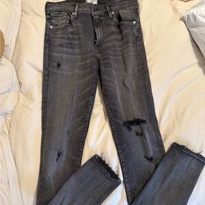 Agolde Gray Skinny Distressed Jeans